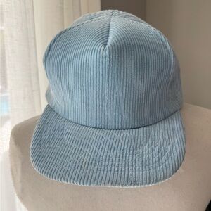 Vintage Light Blue Corduroy Snapback Hat 100% Cotton Taiwan ROC‎